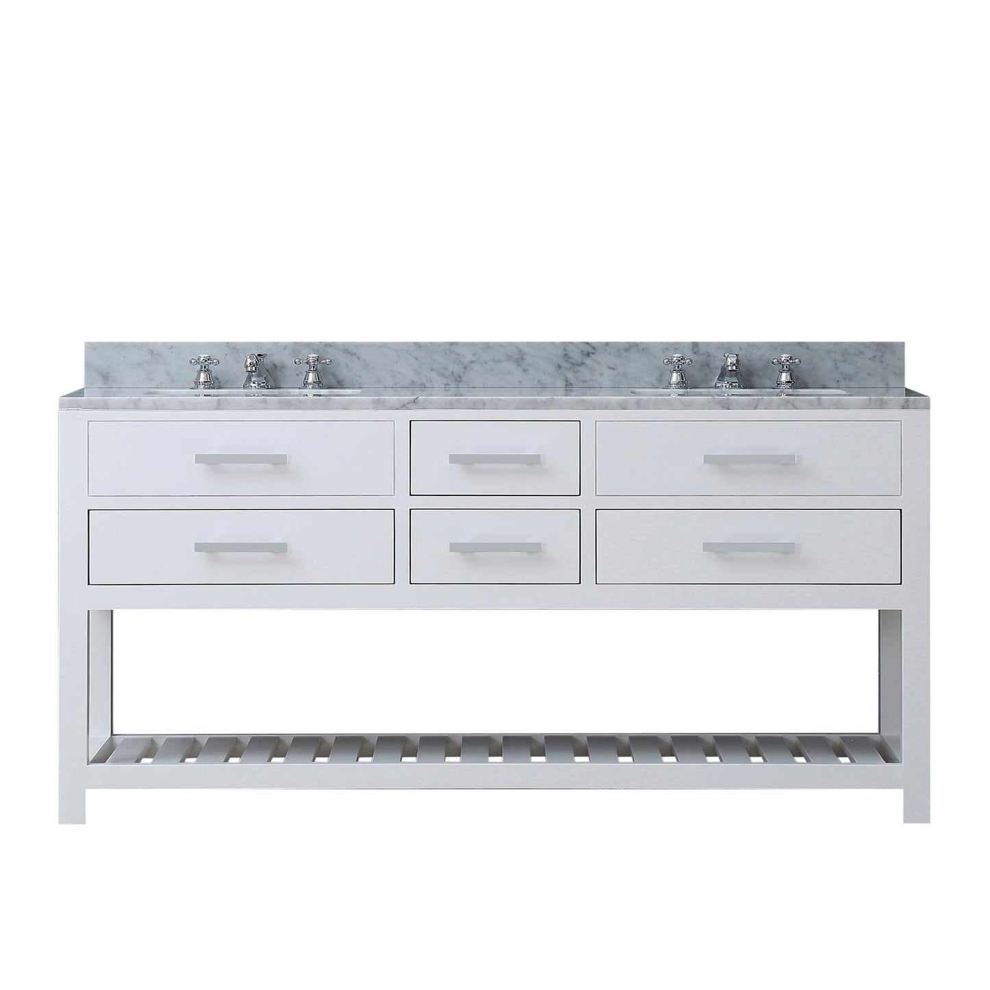 Water Creation MA72CW01PW-000BX0901 MADALYN 72"W x 34"H Pure White Double-Sink Vanity + Faucets