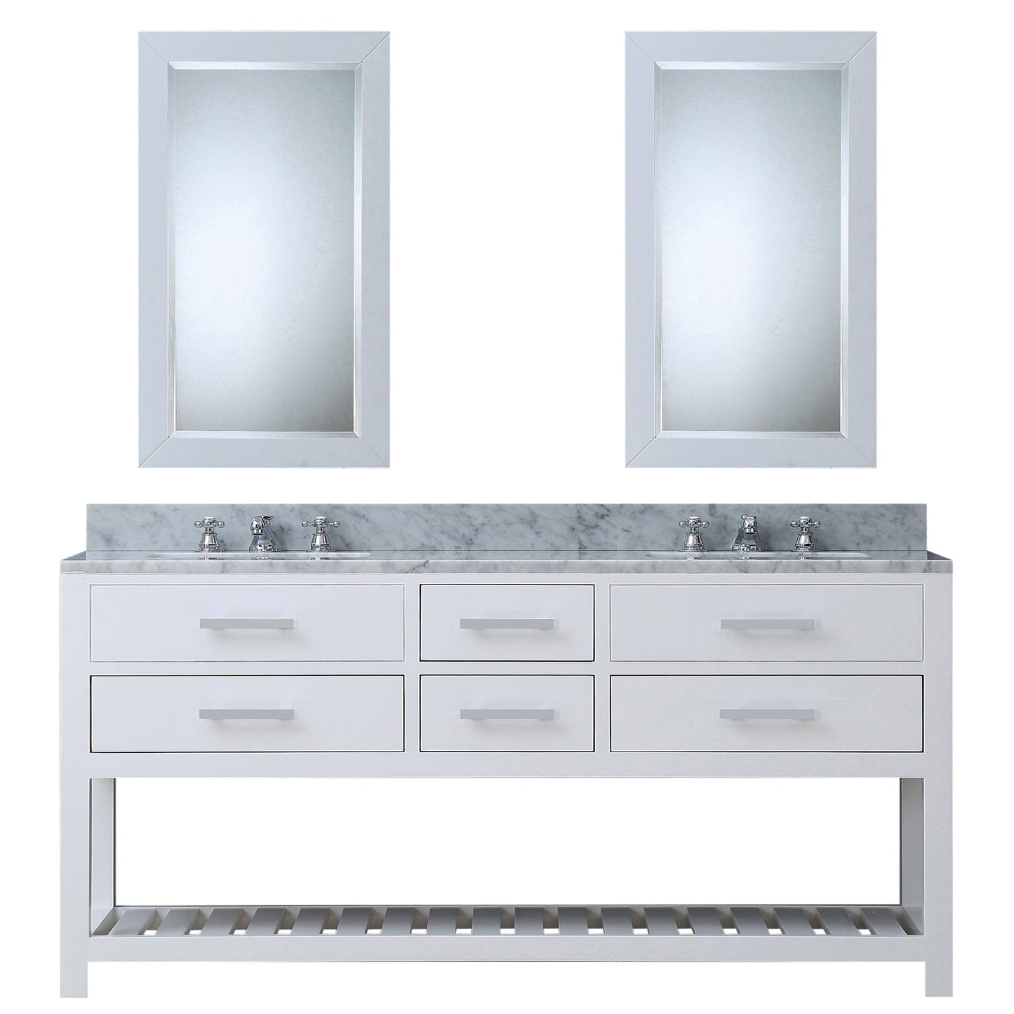 Water Creation MA72CW01PW-R24000000 MADALYN 72"W x 34"H Pure White Double-Sink Vanity + Mirrors