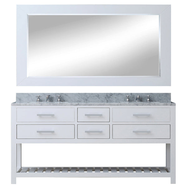 Water Creation MA72CW01PW-R72000000 MADALYN 72W x 34H Pure White Double-Sink Vanity + Mirror