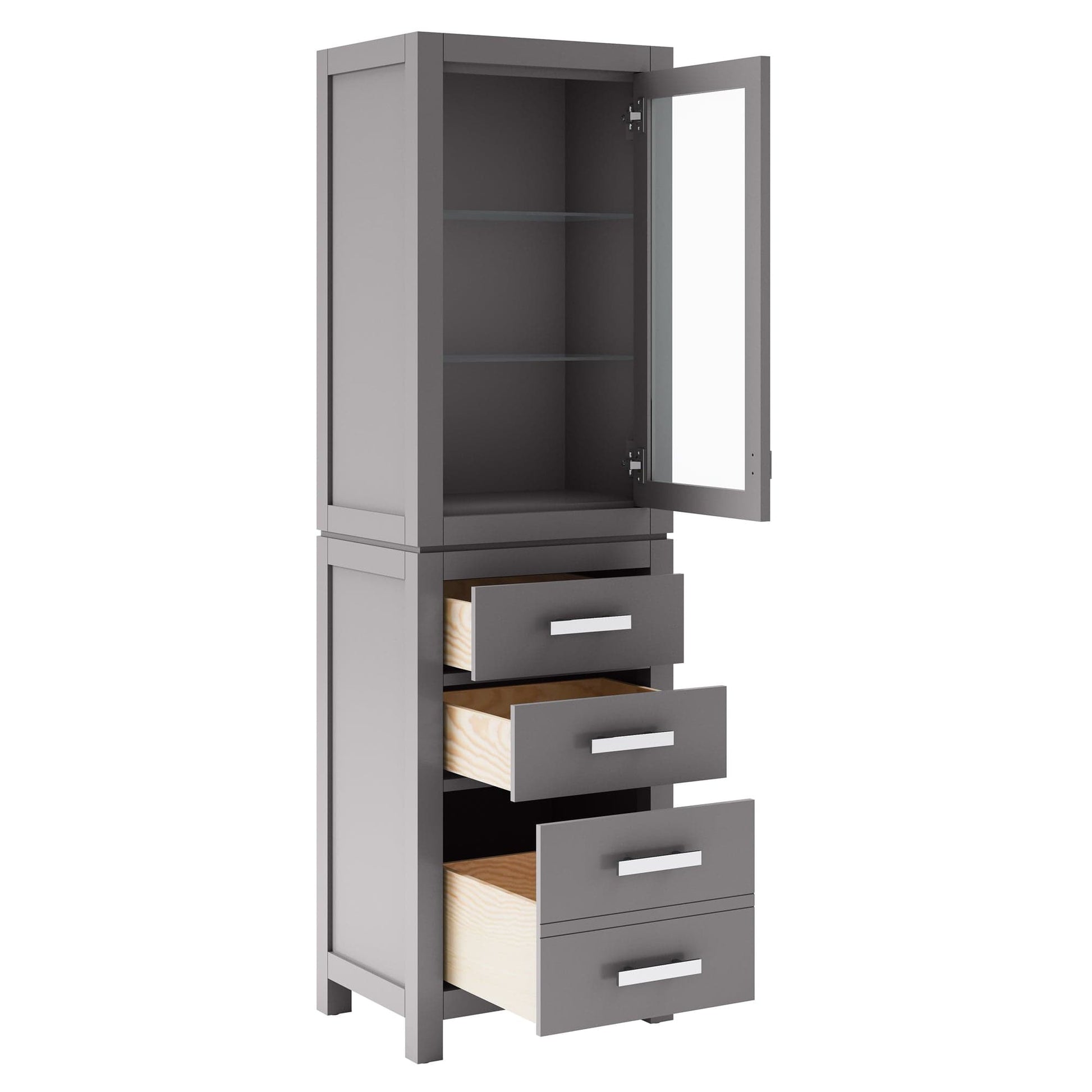 Water Creation MADISON-LC-G Madison Collection Linen Cabinet In Cashmere Grey