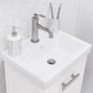 Water Creation MI18CR01PW-000NH0101 MIA 17.3"W x 34.4"H Pure White Integrated Ceramic Sink Vanity + Modern Single Faucet