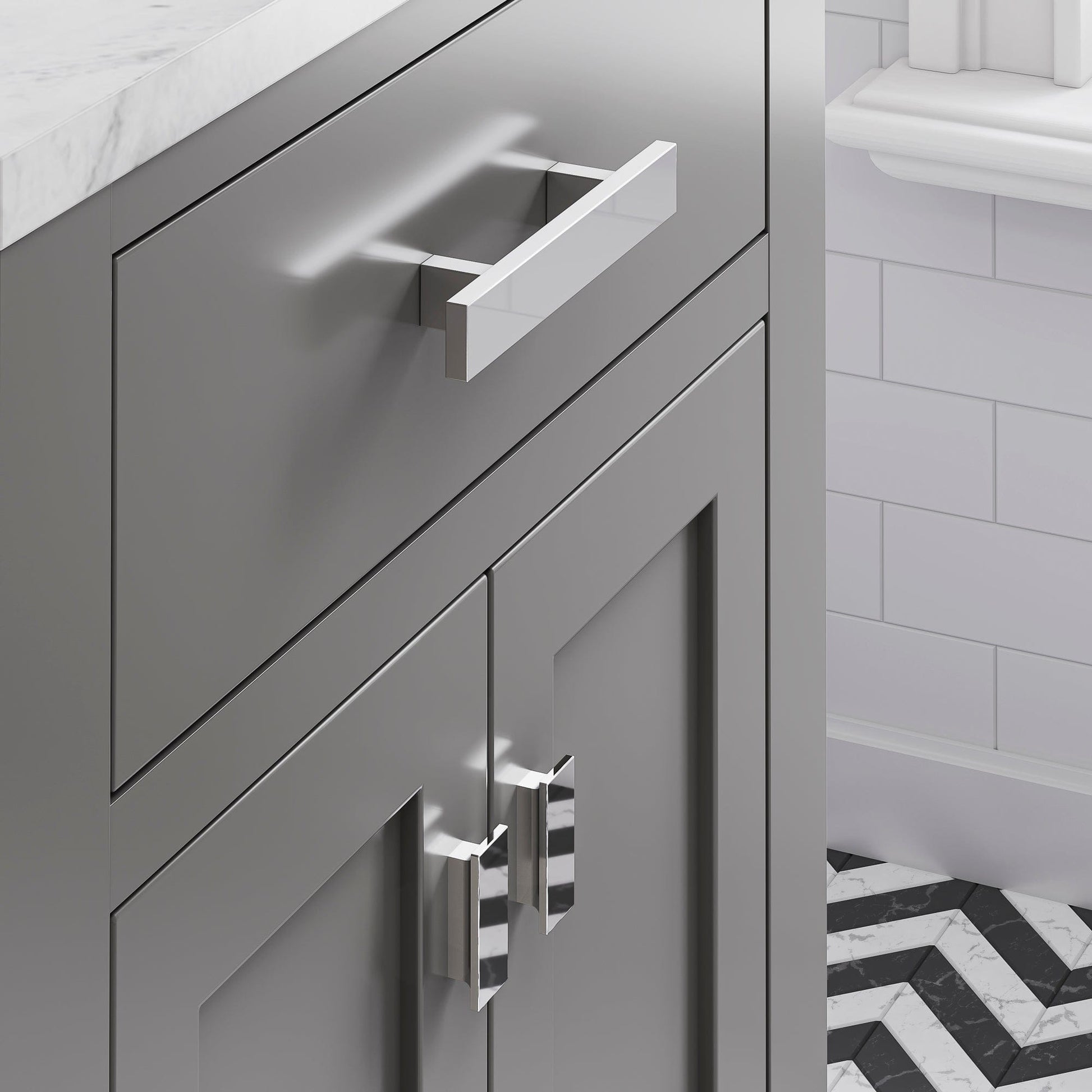 Water Creation MS24CW01CG-000BX0901 MADISON 24"W x 34"H Cashmere Gray Single-Sink Vanity + Faucets