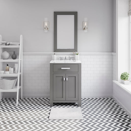 Water Creation MS24CW01CG-R21000000 MADISON 24"W x 34"H Cashmere Gray Single-Sink Vanity + Mirror