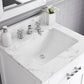 Water Creation MS24CW01PW-R21BX0901 MADISON 24"W x 34"H Pure White Single-Sink Vanity + Faucets & Mirror