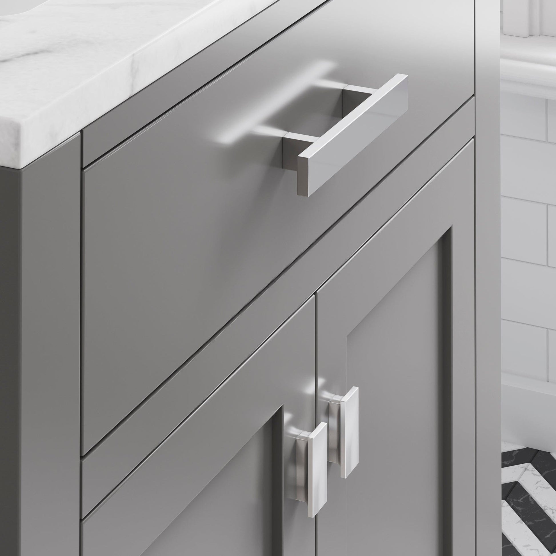 Water Creation MS30CW01CG-000BX0901 MADISON 30"W x 34"H Cashmere Gray Single-Sink Vanity + Faucets