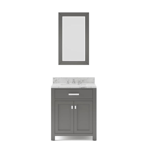 Water Creation MS30CW01CG-R24000000 MADISON 30W x 34H Cashmere Gray Single-Sink Vanity + Mirror