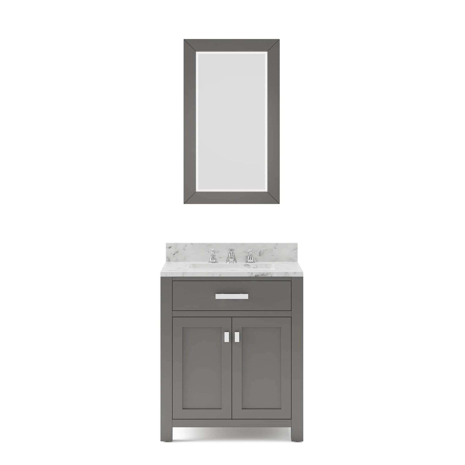 Water Creation MS30CW01CG-R24BX0901 MADISON 30"W x 34"H Cashmere Gray Single-Sink Vanity + Faucets & Mirror