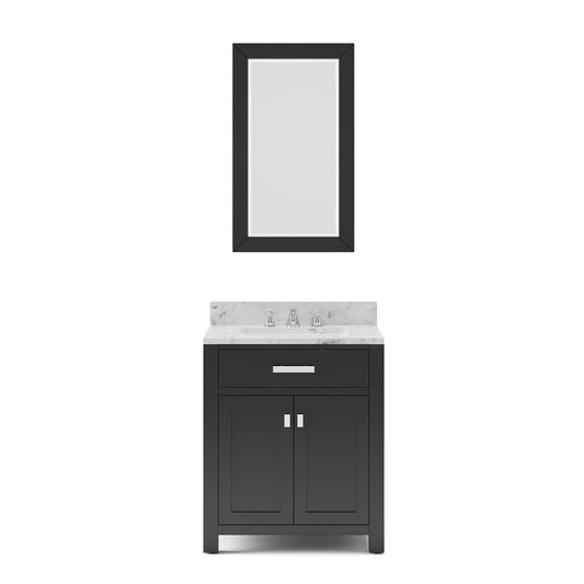 Water Creation MS30CW01ES-R24BX0901 MADISON 30"W x 34"H Espresso Single-Sink Vanity + Faucets & Mirror