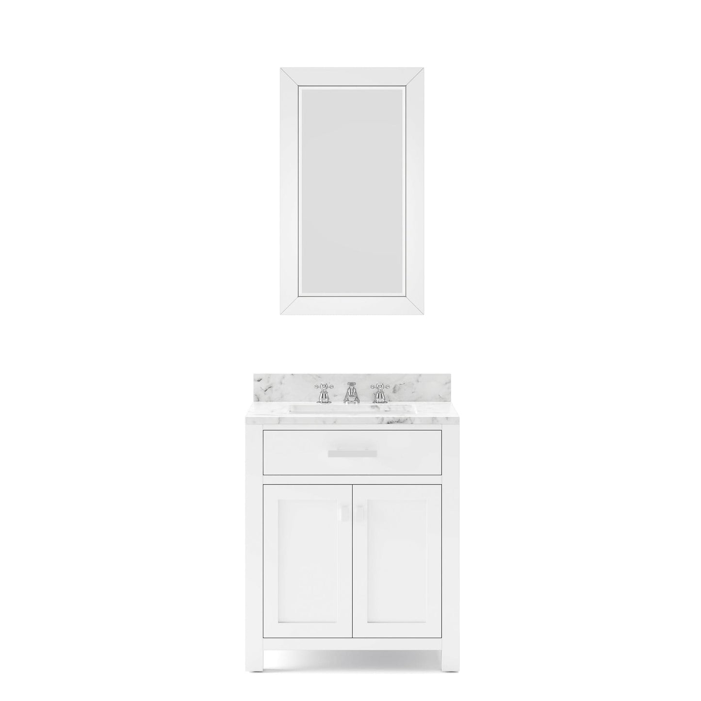 Water Creation MS30CW01PW-R24000000 MADISON 30"W x 34"H Pure White Single-Sink Vanity + Mirror