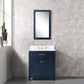 Water Creation MS30CW06MB-000000000 MADISON 30"W x 34"H Monarch Blue Single-Sink Vanity with Carrara White Marble Countertop (Vanity Only)