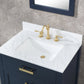 Water Creation MS30CW06MB-000000000 MADISON 30"W x 34"H Monarch Blue Single-Sink Vanity with Carrara White Marble Countertop (Vanity Only)