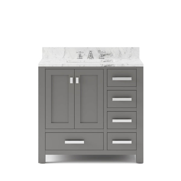 Water Creation MS36CW01CG-000000000 MADISON 36W x 34H Cashmere Gray Single-Sink Vanity (Vanity Only)