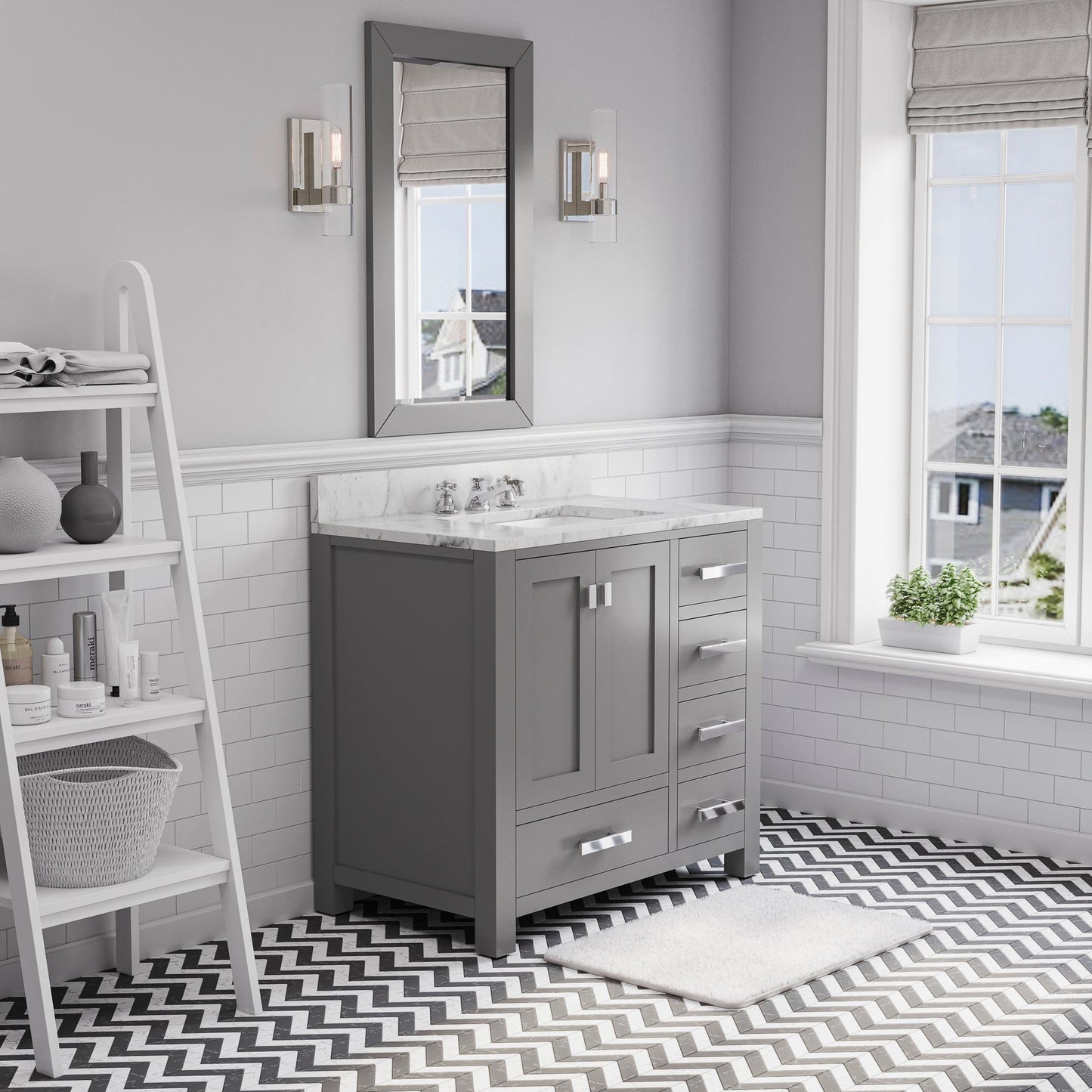 Water Creation MS36CW01CG-000000000 MADISON 36"W x 34"H Cashmere Gray Single-Sink Vanity (Vanity Only)