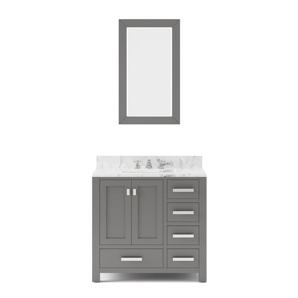 Water Creation MS36CW01CG-R24000000 MADISON 36W x 34H Cashmere Gray Single-Sink Vanity + Mirror