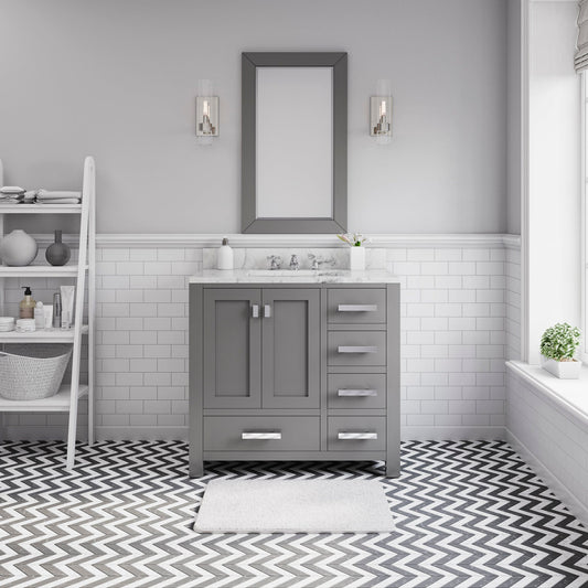 Water Creation MS36CW01CG-R24000000 MADISON 36"W x 34"H Cashmere Gray Single-Sink Vanity + Mirror