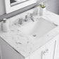 Water Creation MS36CW01PW-000BX0901 MADISON 36"W x 34"H Pure White Single-Sink Vanity + Faucets