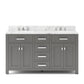 Water Creation MS60CW01CG-000000000 MADISON 60"W x 34"H Cashmere Gray Double-Sink Vanity (Vanity Only)