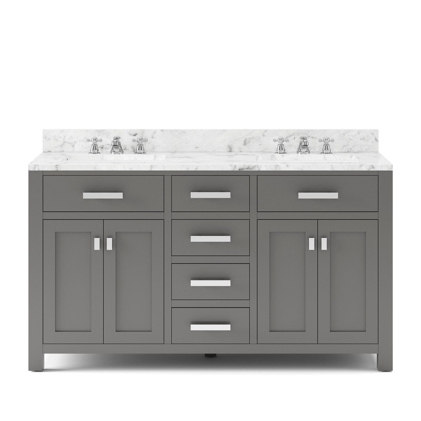 Water Creation MS60CW01CG-000000000 MADISON 60"W x 34"H Cashmere Gray Double-Sink Vanity (Vanity Only)