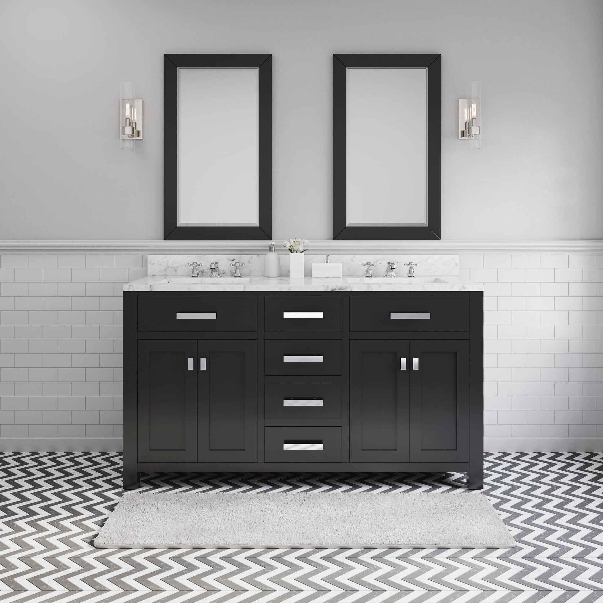 Water Creation MS60CW01ES-000000000 MADISON 60"W x 34"H Espresso Double-Sink Vanity (Vanity Only)