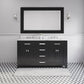 Water Creation MS60CW01ES-R60000000 MADISON 60"W x 34"H Espresso Double-Sink Vanity + Mirror