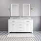 Water Creation MS60CW01PW-000000000 MADISON 60"W x 34"H Pure White Double-Sink Vanity (Vanity Only)