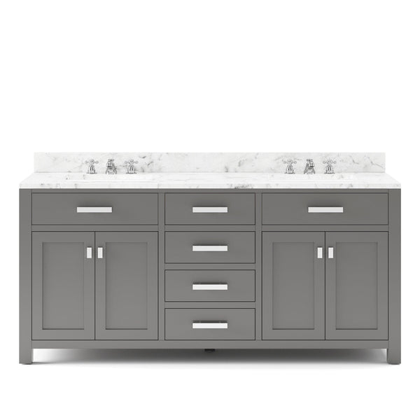 Water Creation MS72CW01CG-000000000 MADISON 72W x 34H Cashmere Gray Double-Sink Vanity (Vanity Only)