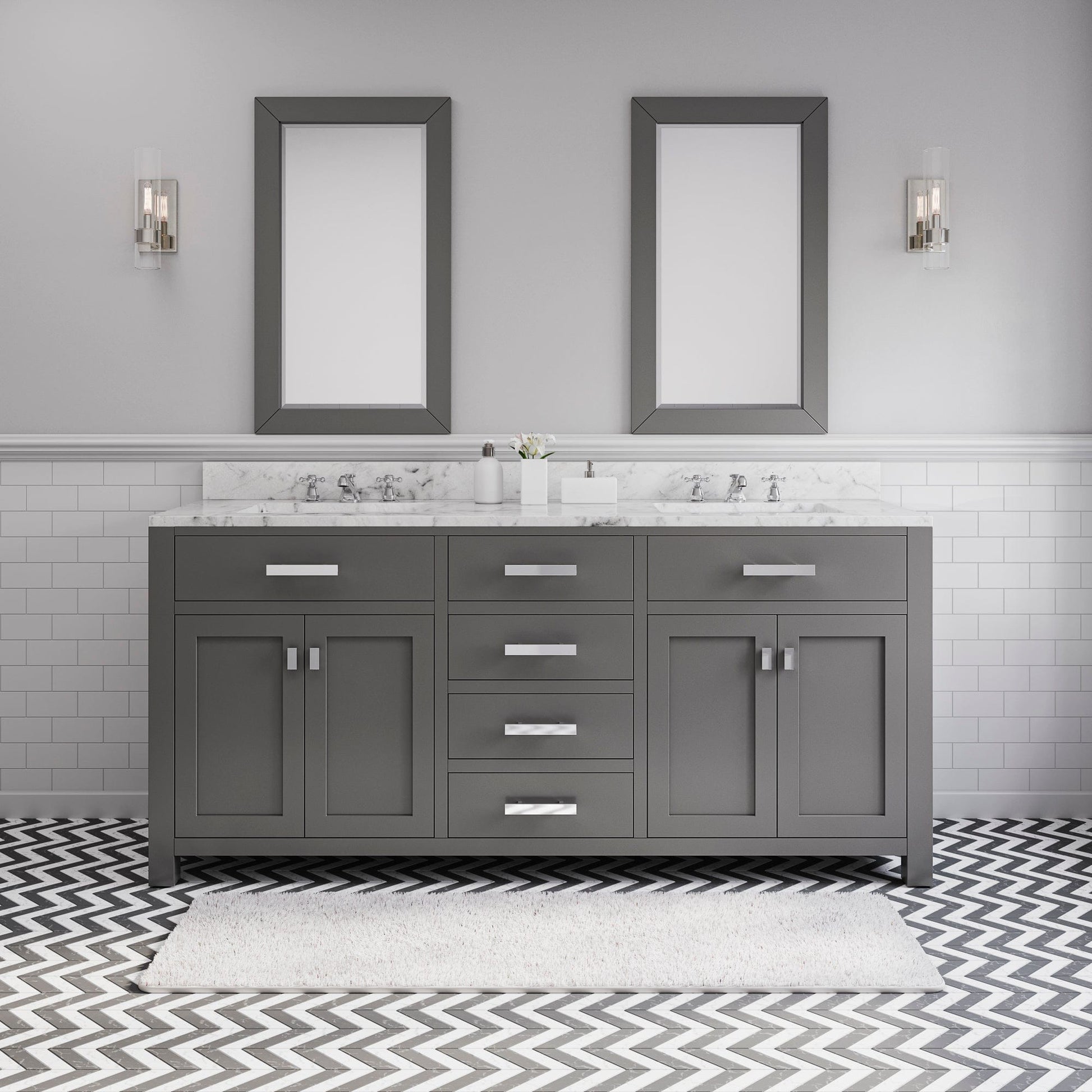 Water Creation MS72CW01CG-000000000 MADISON 72"W x 34"H Cashmere Gray Double-Sink Vanity (Vanity Only)