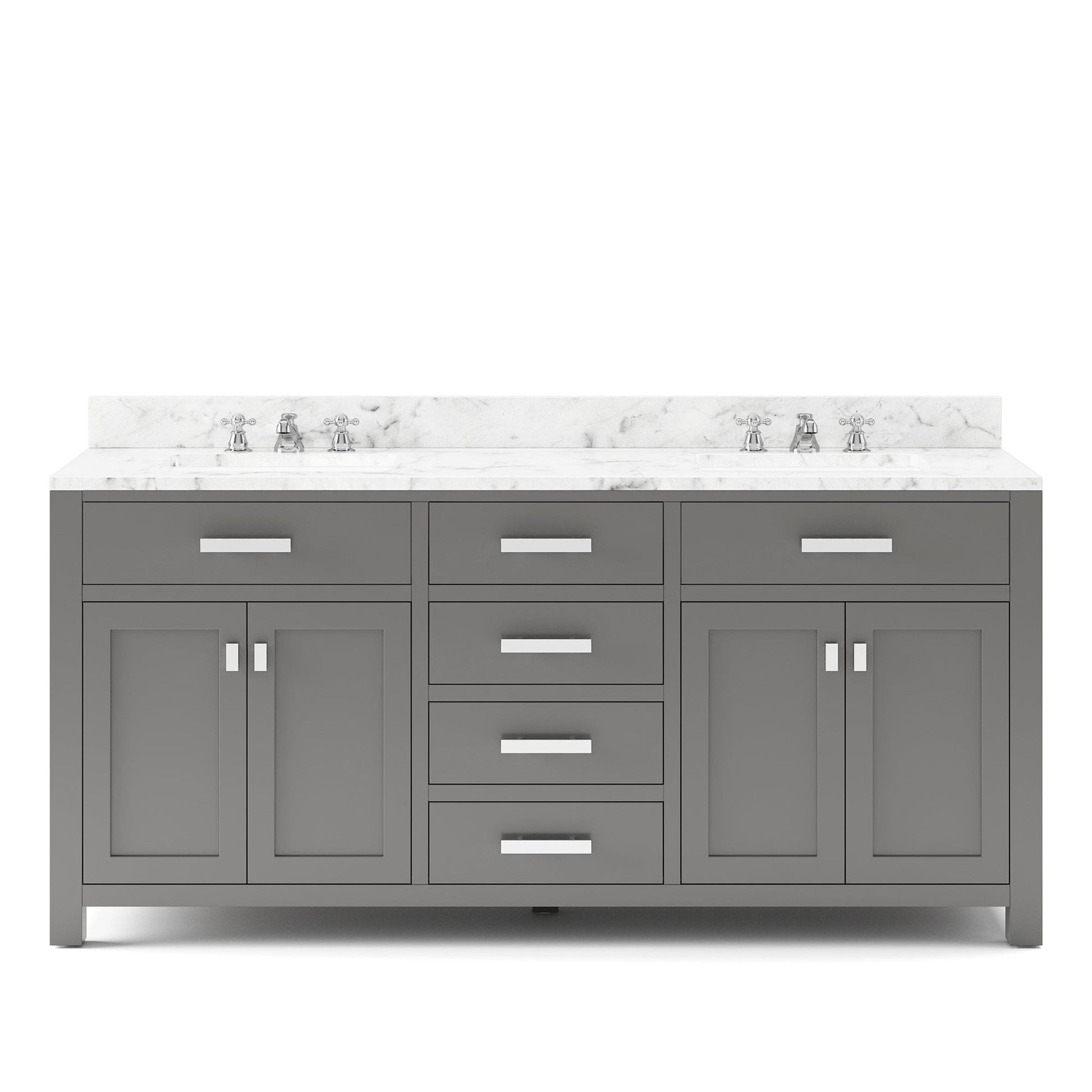 Water Creation MS72CW01CG-000BX0901 MADISON 72"W x 34"H Cashmere Gray Double-Sink Vanity + Faucets