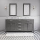 Water Creation MS72CW01CG-000BX0901 MADISON 72"W x 34"H Cashmere Gray Double-Sink Vanity + Faucets