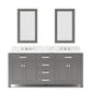 Water Creation MS72CW01CG-R24000000 MADISON 72"W x 34"H Cashmere Gray Double-Sink Vanity + Mirrors