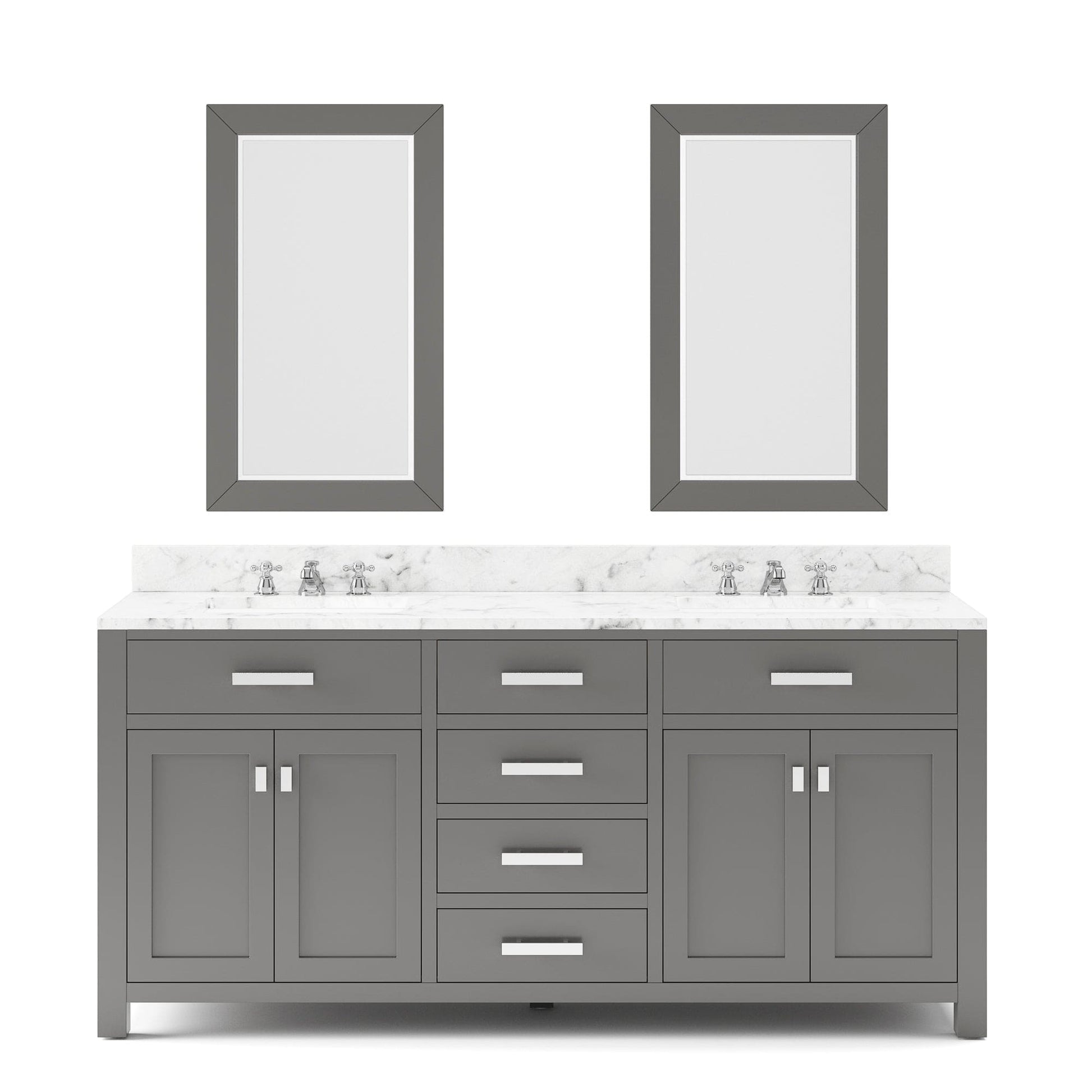 Water Creation MS72CW01CG-R24BX0901 MADISON 72"W x 34"H Cashmere Gray Double-Sink Vanity + Faucets & Mirrors