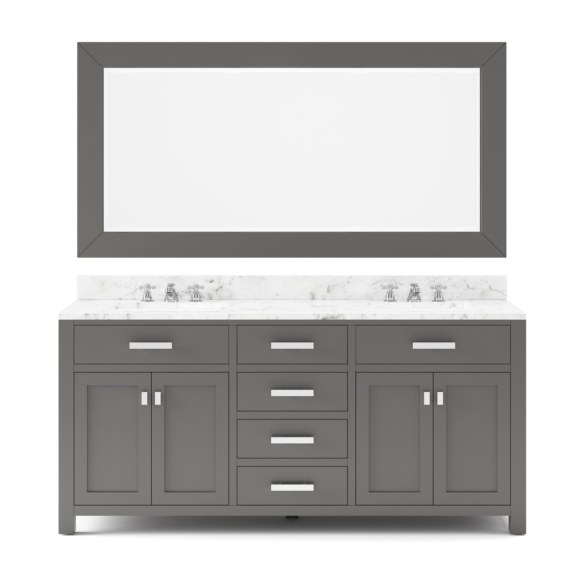 Water Creation MS72CW01CG-R72000000 MADISON 72"W x 34"H Cashmere Gray Double-Sink Vanity + Mirror