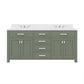 Water Creation MS72CW01GN-000000000 MADISON 72"W x 34"H Glacial Green Double-Sink Vanity with Carrara White Marble Countertop (Vanity Only)