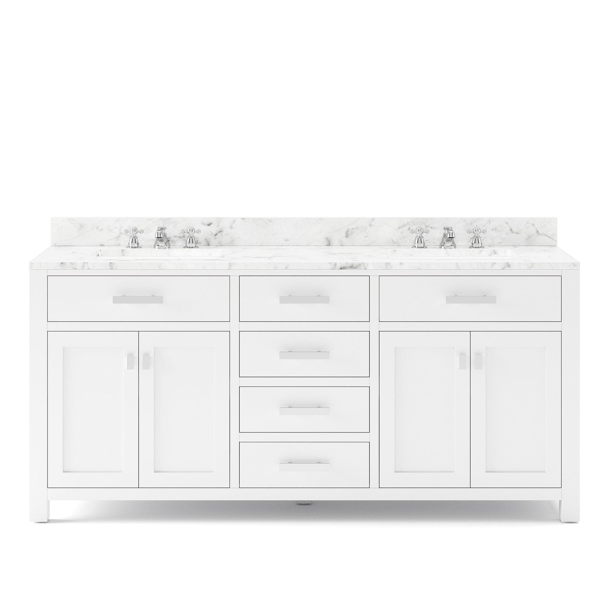 Water Creation MS72CW01PW-000000000 MADISON 72"W x 34"H Pure White Double-Sink Vanity (Vanity Only)