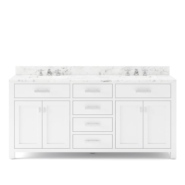 Water Creation MS72CW01PW-000000000 MADISON 72W x 34H Pure White Double-Sink Vanity (Vanity Only)