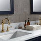 Water Creation MS72CW06MB-000TL1206 MADISON 72"W x 34"H Monarch Blue Double-Sink Vanity with Carrara White Marble Countertop + Faucets (F2-0012-06-TL)