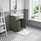 Water Creation MY24CR01GN-000000000 MYRA 24"W x 34"H Glacial Green Integrated Ceramic Sink Vanity