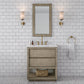 Water Creation OA30CW00GK-R21BL1406 OAKMAN 30"W x 34.3"H Gray Oak Single-Sink Vanity with Carrara White Marble Countertop + Gold Faucets and Rectangular Mirrors