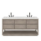 Water Creation OA72CW00GK-000000000 OAKMAN 72"W x 34.3"H Gray Oak Double-Sink Vanity with Carrara White Marble Countertop (Vanity Only)