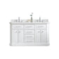 Water Creation PA60QZ01PW-000TL1201 PALACE 60"W x 34"H Pure White Vanity with Carrara Quartz Countertop + Faucets (F2-0012), Chrome Finish Hardware