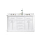 Water Creation PA60QZ05PW-000BX0905 PALACE 60"W x 34"H Pure White Vanity with Carrara Quartz Countertop + Faucets (F2-0009), Polished Nickel Finish Hardware