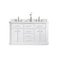 Water Creation PA60QZ05PW-000TL1205 PALACE 60"W x 34"H Pure White Vanity with Carrara Quartz Countertop + Faucets (F2-0012), Polished Nickel Finish Hardware