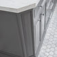 Water Creation PA72QZ01CG-000000000 PALACE 72"W x 34"H Cashmere Gray Vanity with Carrara Quartz Countertop, Chrome Finish Hardware (Vanity Only)