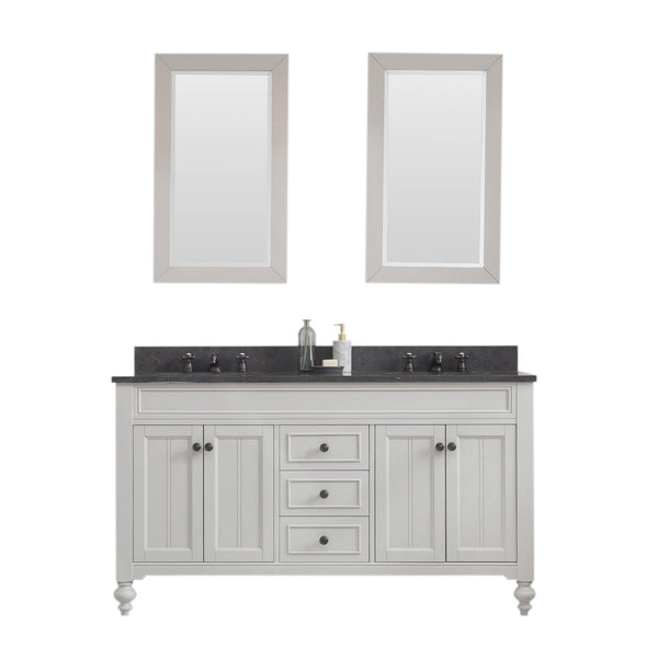 Water Creation PO60BL03EG-R21000000 POTENZA 60W x 34H Earl Gray Double-Sink Vanity + Mirrors