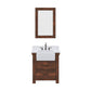 Water Creation PY30CW03RS-A24TL1203 PAISLEY 31"W x 33"H Sierra Rustic Single-Sink Vanity with Carrara White Marble Countertop + Hook Faucet and Mirror (A)