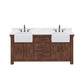 Water Creation PY72CW03RS-000000000 PAISLEY 72"W x 33"H Sierra Rustic Double-Sink Vanity with Carrara White Marble Countertop (Vanity Only)