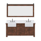 Water Creation PY72CW03RS-P72000000 PAISLEY 72"W x 33"H Sierra Rustic Double-Sink Vanity with Carrara White Marble Countertop + Mirror (C)