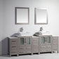 84 Inch Double Sink Bathroom Vanity in Gray with Marble Countertop - Vanity Art VA3124-84G