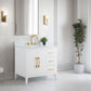 36 Inch Single Sink Bathroom Vanity in White with Marble Countertop - Vanity Art VA9036-W