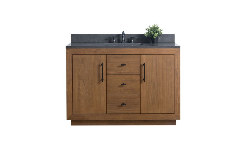 48 Inch Single Sink Bathroom Vanity in Tan with Limestone Top - Vanity Art VA7048-T-BT